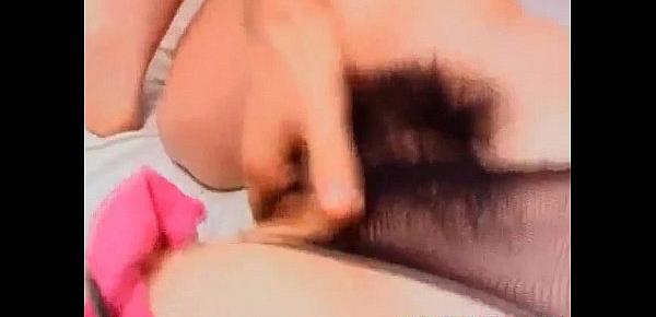 Yuka Sakagami has hairy cunt fingered under panty and sucks cocks